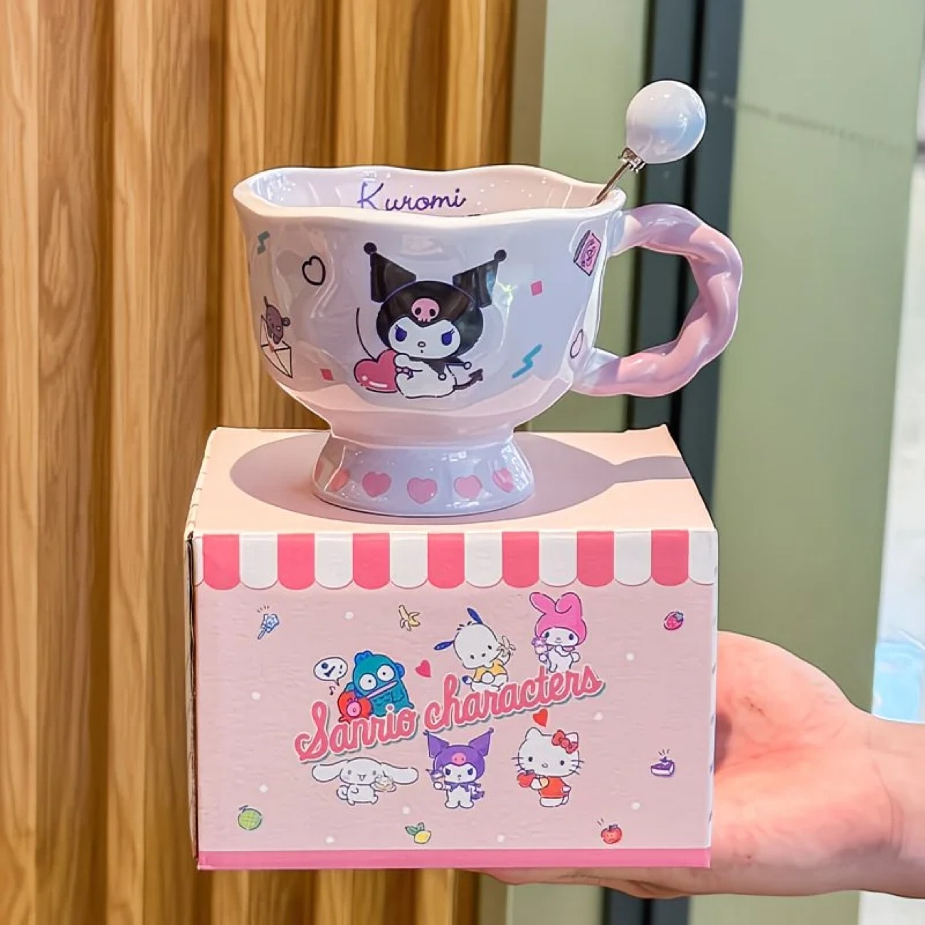 Sanrio Coulomi tazas de cerámica para niñas de alto valor facial tazas de agua para beber Hello Kitty tazas de regalo