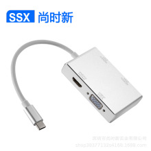type-c转HDMI+VGA+DVI+DP四合一转换器 同屏双屏高清视频扩展坞