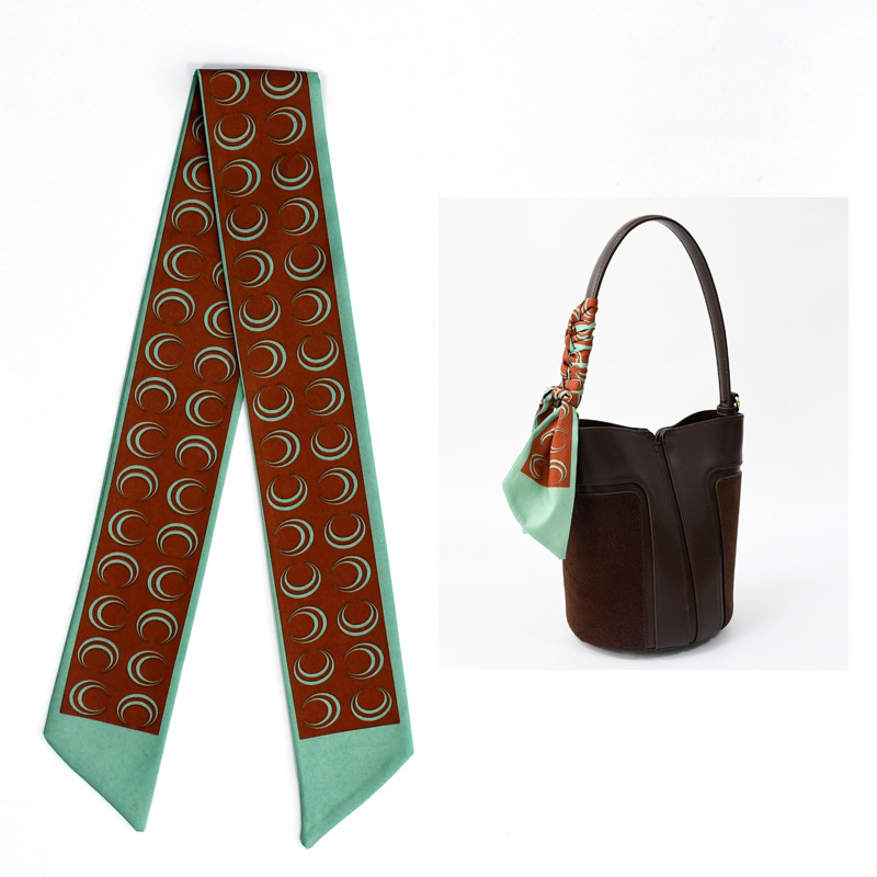 Primavera y otoño lindo y dulce bufanda de seda larga cinta para el cabello caja de regalo bolsa de amarre cinta multifunción fresca pequeña y versátil