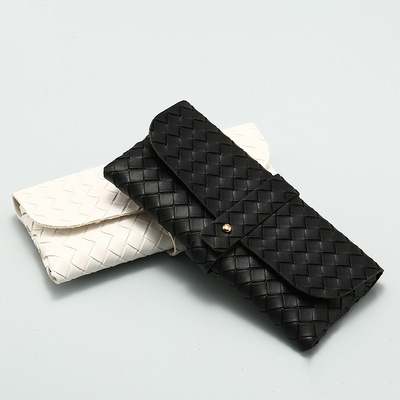 Braid cortex PVC Dingkou Soft roll Sunglasses Sunglasses Take it with you Soft leather Sunglasses Box Sunglasses