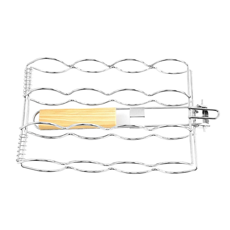 Pinza Rejilla para Barbacoa de Hierro Cromado Plegable
