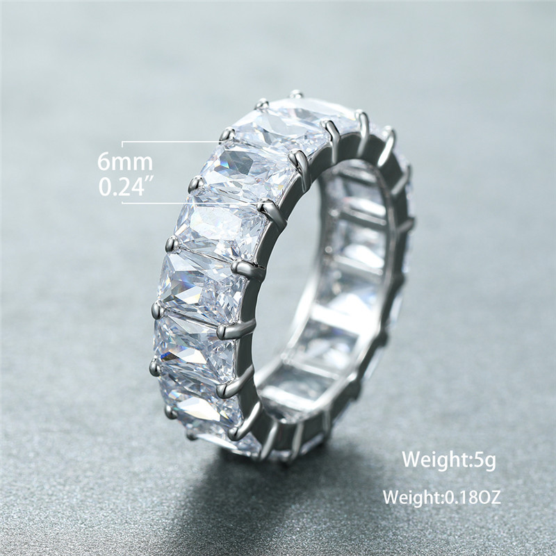 Retro Geometric Copper Plating Zircon Rings 1 Piece