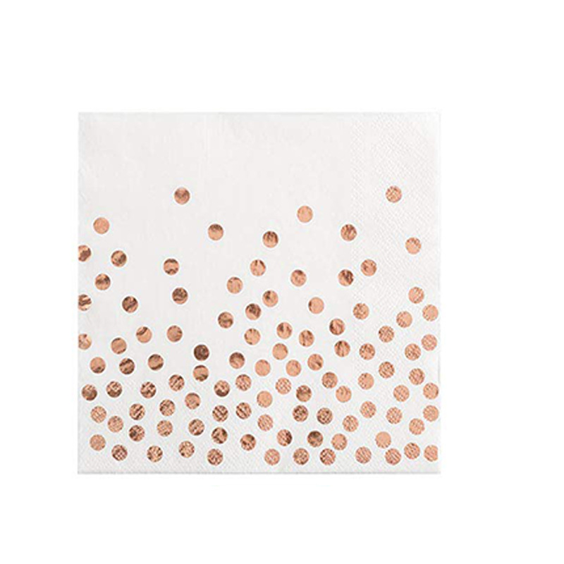 Transfronterizo de 7 pulgadas de 9 pulgadas Placa de papel dorado desechable traje vajilla dorado Placa de papel de lunares decoración del partido Placa de papel comercio exterior