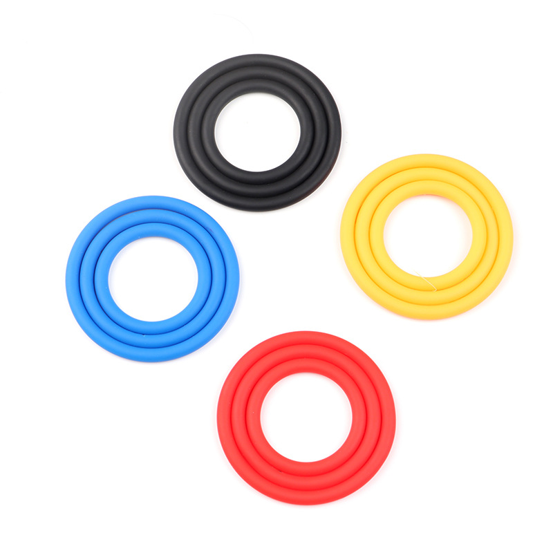 Silicone Triple-Ring Delay Cock Ring, Manual Non-Vibrating Stamina Ring for Men — detail image 3