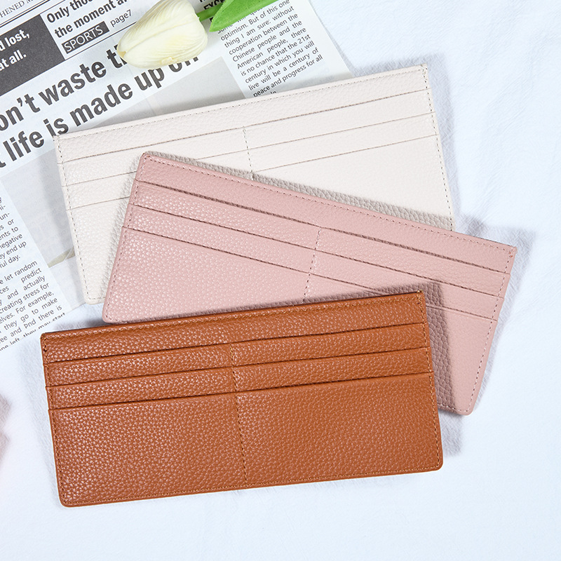 New wallet, card holder, integrated genuine leather wallet, multi-card slots, fashionable Japanese zipper coin purse, cross-border