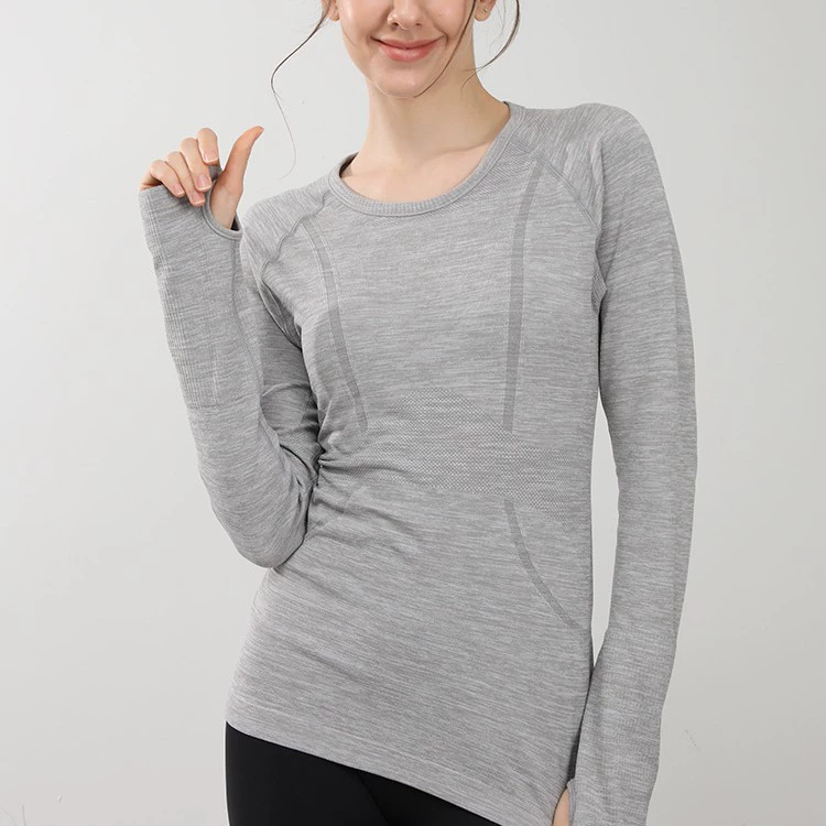 Da Yi Ping-это спортивная рубашка для женщин, тонкая и быстрая сухая одежда для йоги, профессиональная тренировка по бегу с высокой бомбой, фитнес с длинными рукавами