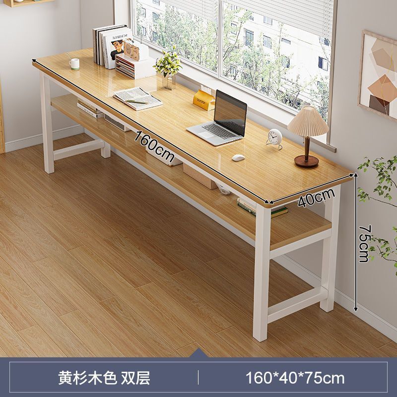 长条桌子简易出租屋用双层靠墙书桌子长方形电脑桌家用客厅双人桌|undefined