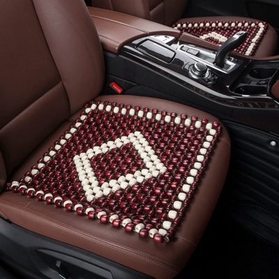 Cushion Breathable Wooden Bead Seat Cushion – Cool pad - red-diamond-style-square-pad