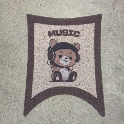 Electric vehicle foot mat – Cartoon Foot Mat Decorative Accessories - music-bear-no-9-q385c