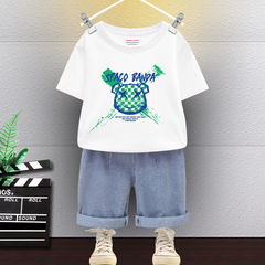 兒童套裝男女童夏季2024新款時尚中大童裝夏裝運動寶寶衣服洋氣潮