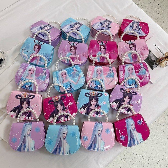 Bolso para niños Ice and Snow Princess Bolso para niñas Mochila coreana Princesa Aisha lindo bolso de mensajero de un solo hombro