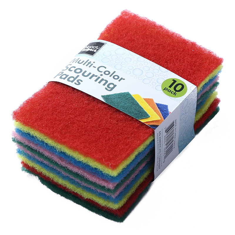 10 piezas color duro Baijie lavavajillas olla paño esponja trapo cocina antiadherente aceite lavado tazón fábrica de tela al por mayor