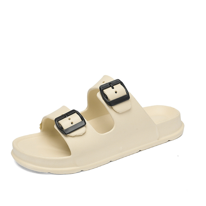 Birkenstock スリッパ メンズ 夏 アウター 厚底 滑り止め EVA スリッパ メンズ アウトドア スポーツ レジャー ダブルボタン スリッパ|undefined