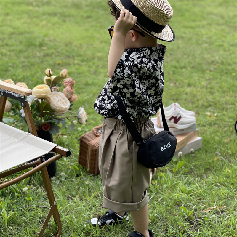 厂家直供批发男童短袖衬衫2022新款夏装夏季宝宝衬衣小童抖音供货详情8