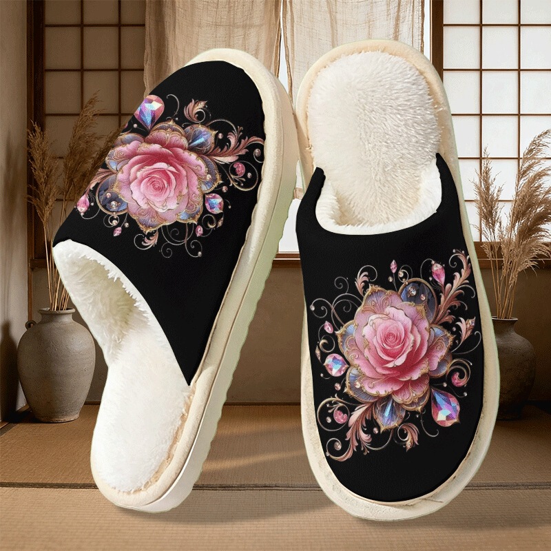 Cross-Border Exclusive Supply of Cotton Slippers with Highland Cow Pattern Print for Men, Autumn and Winter Couple Slippers, Pod Cross-Border Jit One-Piece Dropshipping