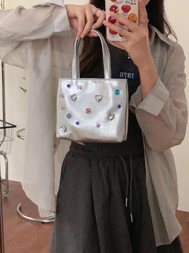  New Water Diamond Bag for Women Mini Handbag Mobile Phone Bag Small Tote Bag Korean Style Versatile Chain Crossbody Bag