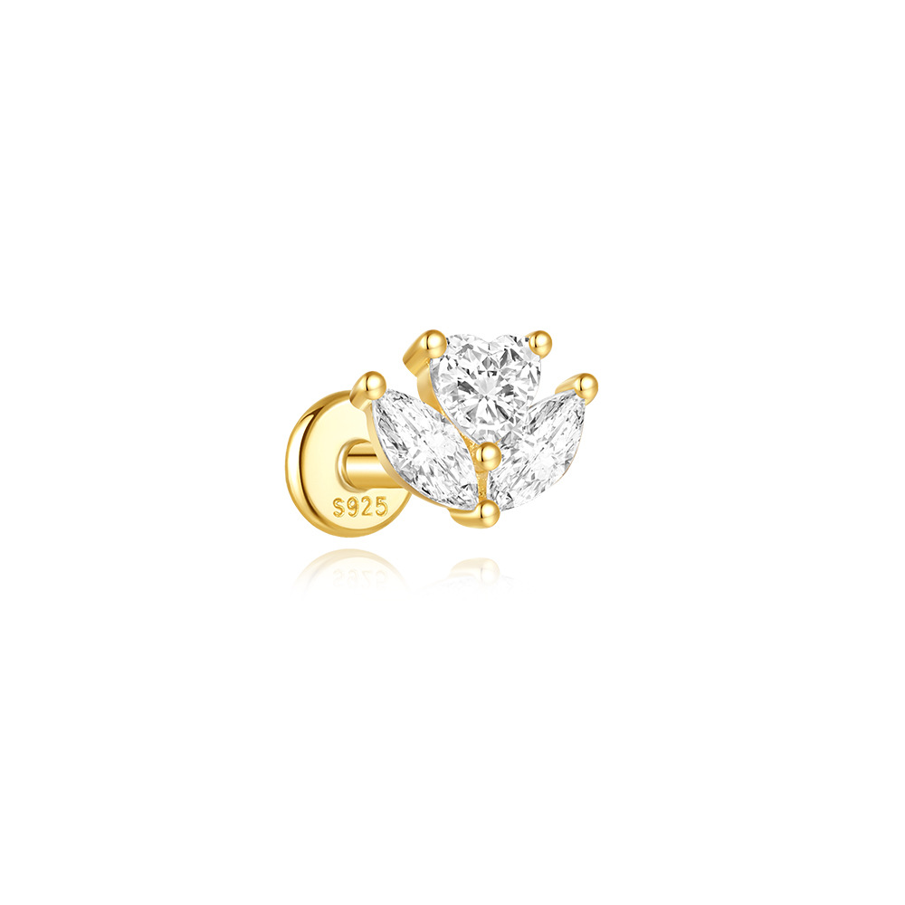 2g Weight Ear Studs Classification Ear Cartilage Rings & Studs Piercing Type 1 Piece Quantity Daily Occasion 925 Sterling Silver Material Flower Pattern All Seasons Season Women's Gender Plating Design Elegant, Simple Style Style 1 Piece Ear Cartilage Rings & Studs Elegant Simple Style Flower 925 Sterling Silver Plating Ear Cartilage Rings & Studs 27