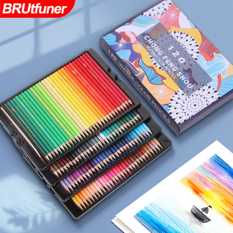 Chong Feng mano 120 color de plomo de color soluble en agua 72 color lápiz de color 120 color aceitoso libro de lápiz de color producido