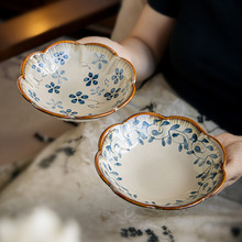 高颜值新款6英寸花朵盘好看的水果盘甜品盘陶瓷小菜碟子跨境出口