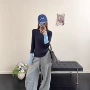 长袖撞色圆领新款打底衫