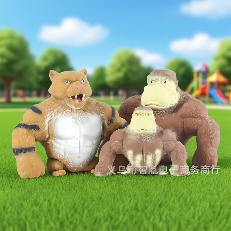Tiktok-Style Stress Relief Gorilla Squeeze Toy Funny Boss Monkey Quirky Squeeze Stress Relief Toy Wholesale