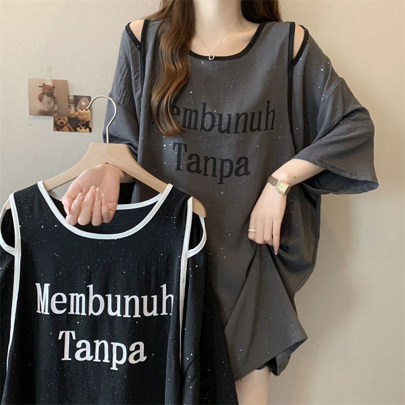Plus-Size Heavy Sequin Hollow-Out Short-Sleeve T-Shirt for Women, New Summer Style, Loose Fit, Slimming, Casual Versatile Top for Women Plus-Size Heavy Sequin Hollow-Out Short-Sleeve T-Shirt for Women, New Summer Style, Loose Fit, Slimming, Casual Versatile Top for Women