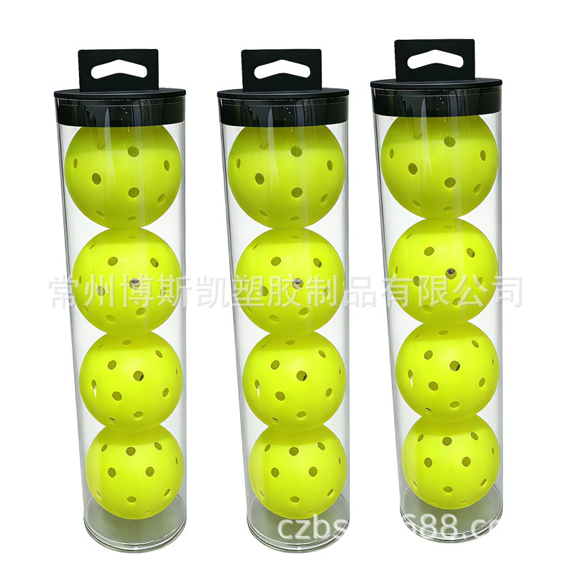 Pickleball Set with 40-Hole and 48-Hole Plastic Buckets, High-Elastic Perforated Balls Made of Pe Material, Integrated Molding