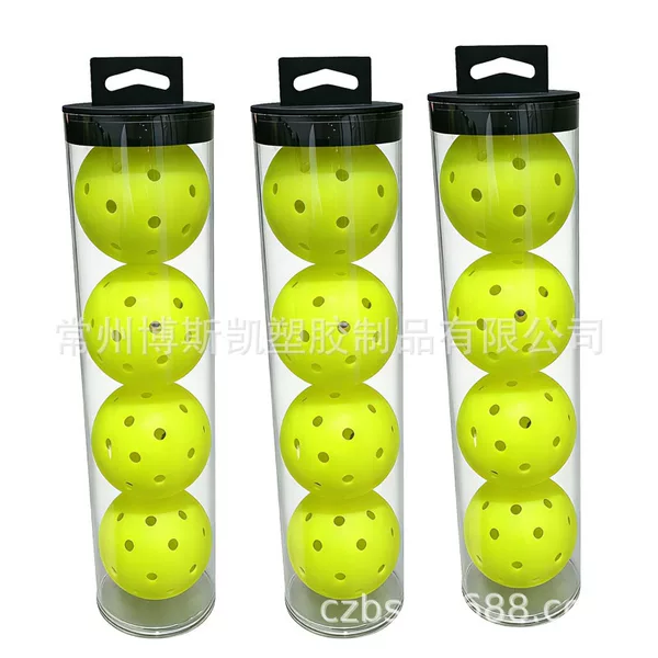 Pickleball Set with 40-Hole and 48-Hole Plastic Buckets, High-Elastic Perforated Balls Made of Pe Material, Integrated Molding