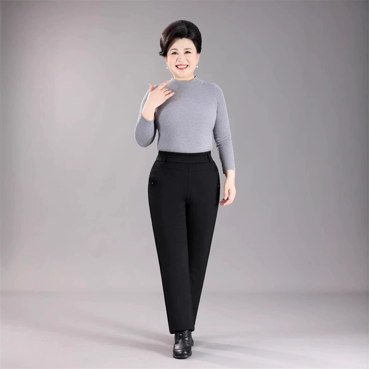 Новые стильные брюки для мам среднего и пожилого возраста, повседневные хлопковые брюки для мам с высокой талией, большие размеры