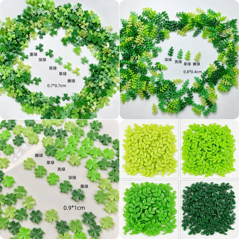 Mini luminous eucalyptus branch leaf ornaments decorative accessories DIY handmade nail art and earring embellishment materials