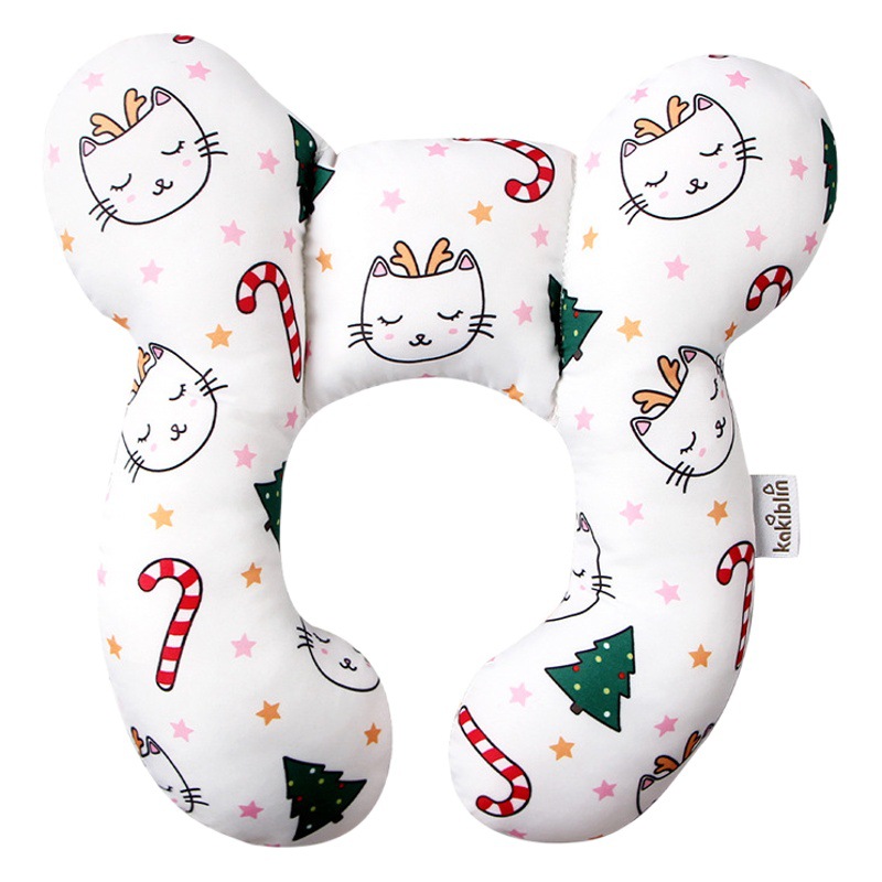 Almohada en forma de U para niños de Kakiblin, protector de cuello para cochecito de bebé de 0 a 1 año, almohada moldeadora para cuna, edición limitada de Navidad