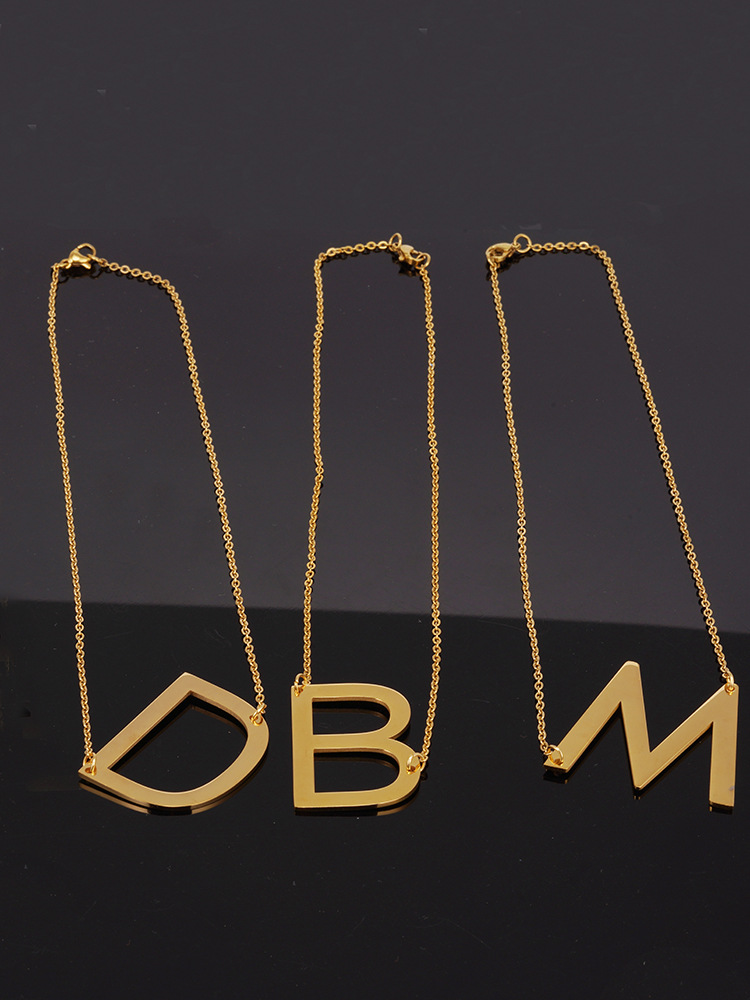 Simple Style Letter Stainless Steel Necklace Plating Stainless Steel Necklaces display picture 4