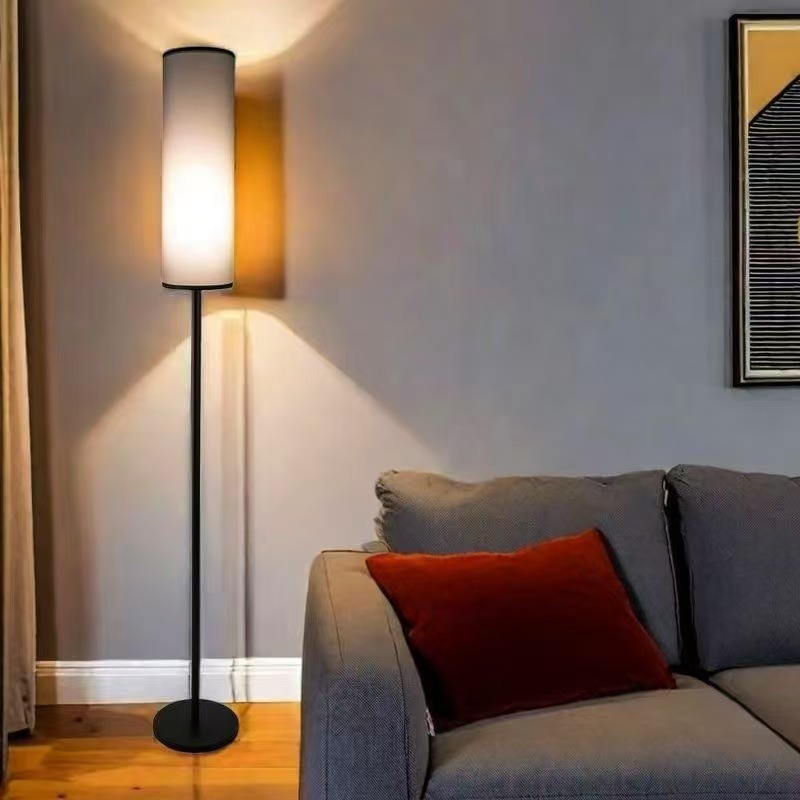Transfronterizos venta caliente LED lámpara de suelo tela lámpara de pantalla sala de estar dormitorio cabeza de cama vertical lámpara de suelo RGB atmósfera de control remoto tricolor