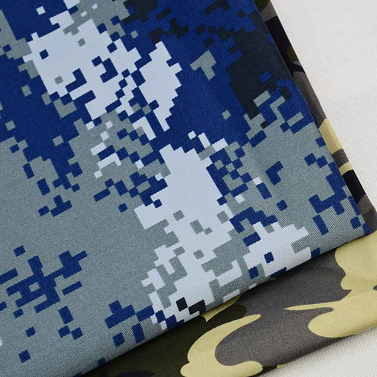 Fábrica de China venta caliente algodón poliéster tela de camuflaje chaqueta tela