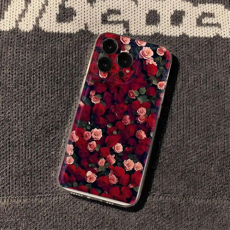 Funda protectora para iPhone 16 15 14 13 12 11 Pro Promax Plus Rose Group para iPhone 15 Promax Apple 16 Dibujos animados 14 Tendencia 13 Anticaída 11_voghion.com