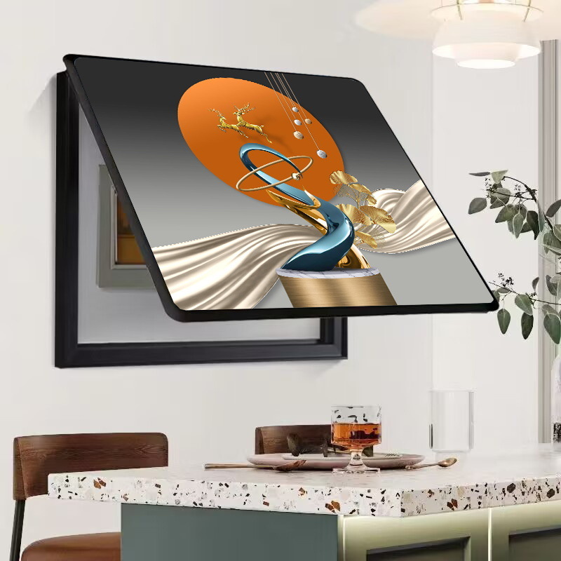 Caja de medidor, pintura decorativa, oclusión, caja de interruptor sin agujeros, caja de distribución, sala de estar, comedor, pintura de porcelana de cristal, simplicidad moderna, lujo ligero