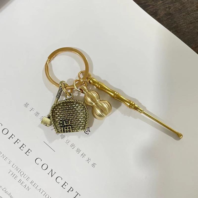 黄銅の小さい掛け物の自動車の黄銅の鍵はヒョウタンの五帝のお金の義烏の商品のソースの露店の小さい商品の銅器を掛けます。|undefined