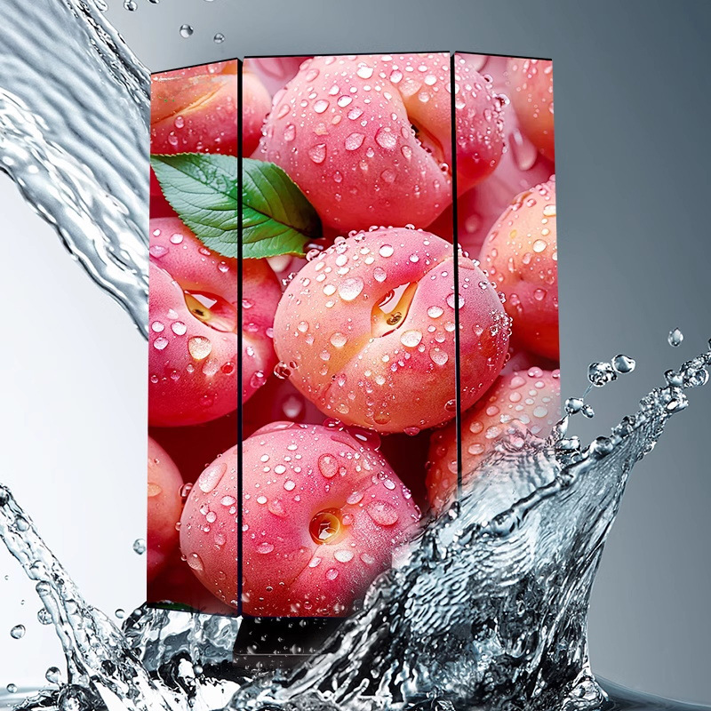 Nuevo cartel interior triple plegable de doble cara a todo color HD pantalla de publicidad móvil pantalla de control asíncrona electrónica