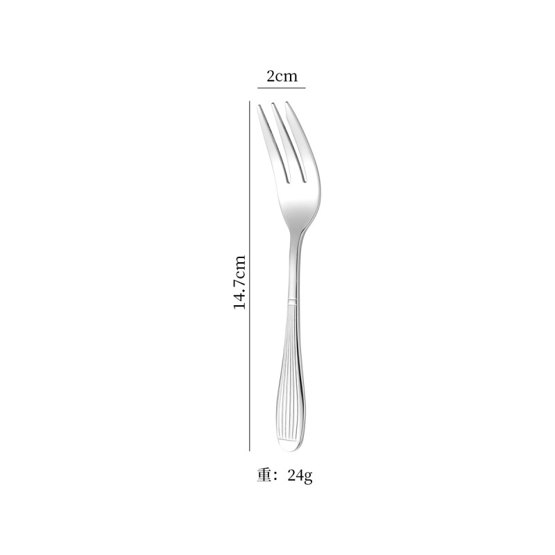 クロスボーダー新品304ストライプステンレスローマ柱食器鏡面ナイフフォーク洋食ステーキスプーンフォークセット|undefined
