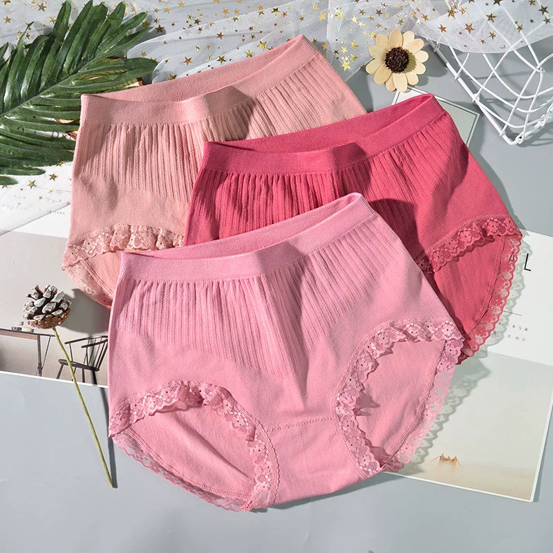 Супер пуля женские хлопковые бесшовные фигуральные штаны Loves Lace Triangle Body Pants Duo 2029