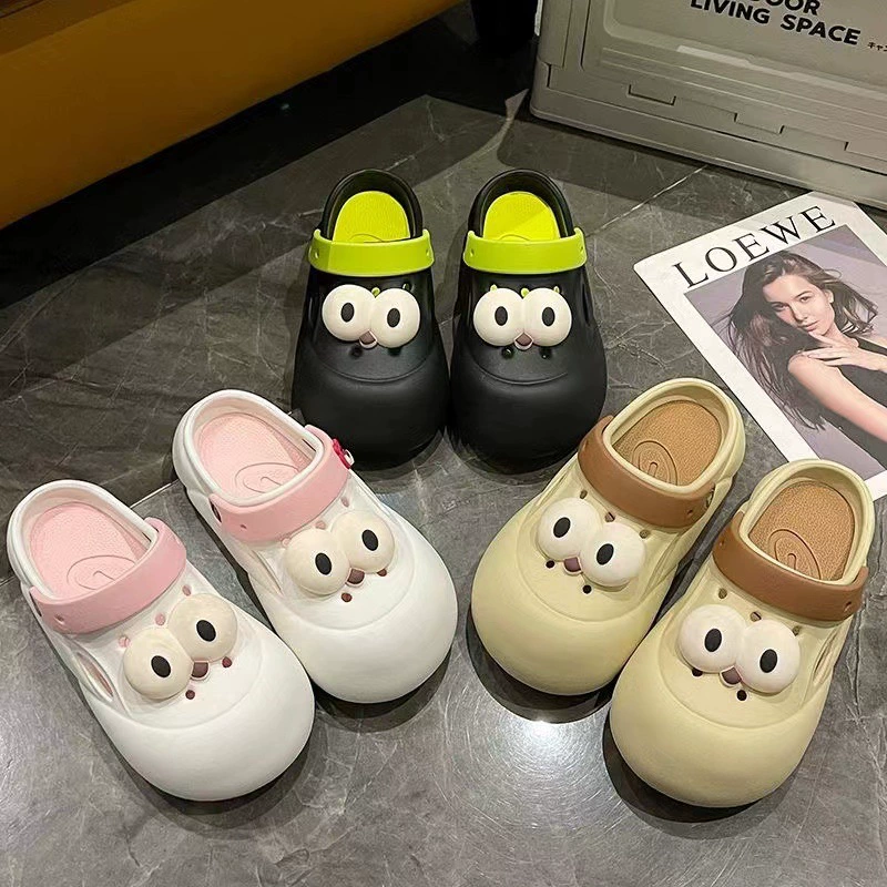 Большие глаза пещерные туфли женские DIY толстая подошва фекалии моды на открытом воздухе