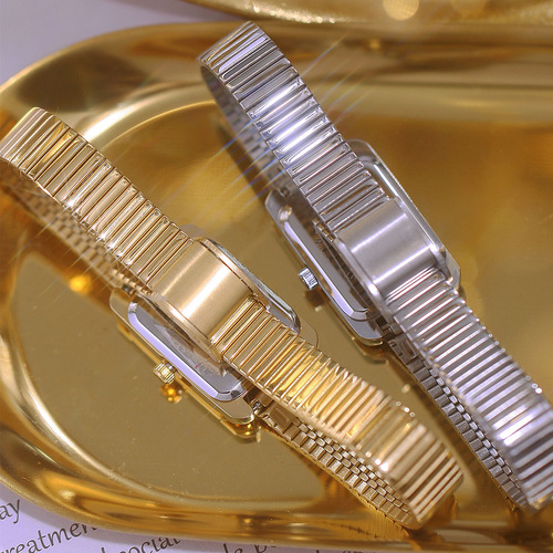 BS new hot-selling watch manufacturer direct sales light luxury INS cold wind small square watch women's stainless steel watch bamboo strap