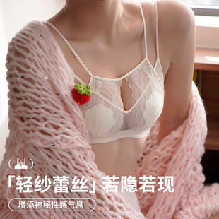 New See-Through Mesh Sexy Lace Underwear for Women, Anti-Bump Cat Claw Cup, Women's Bra, Beautiful Back Sexy Underwear