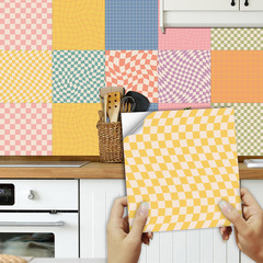 亞馬遜跨境專供ins風多彩格紋貼紙自粘水晶硬片牆地面改造裝飾貼