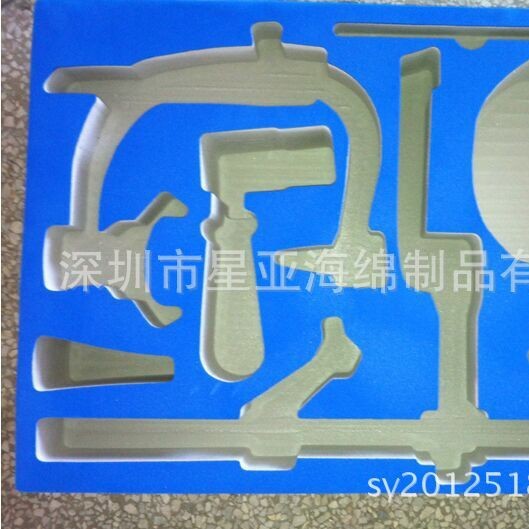蓝色灯座自粘胶EVA泡棉垫 包装缓冲防撞用彩色材料化妆品礼盒内衬