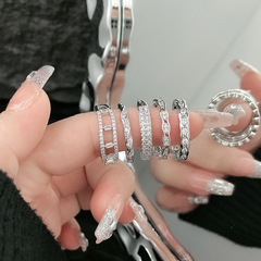 簡約微鑲鋯石小巧戒指女可調節氣質高級感輕奢小眾設計冷淡風指環