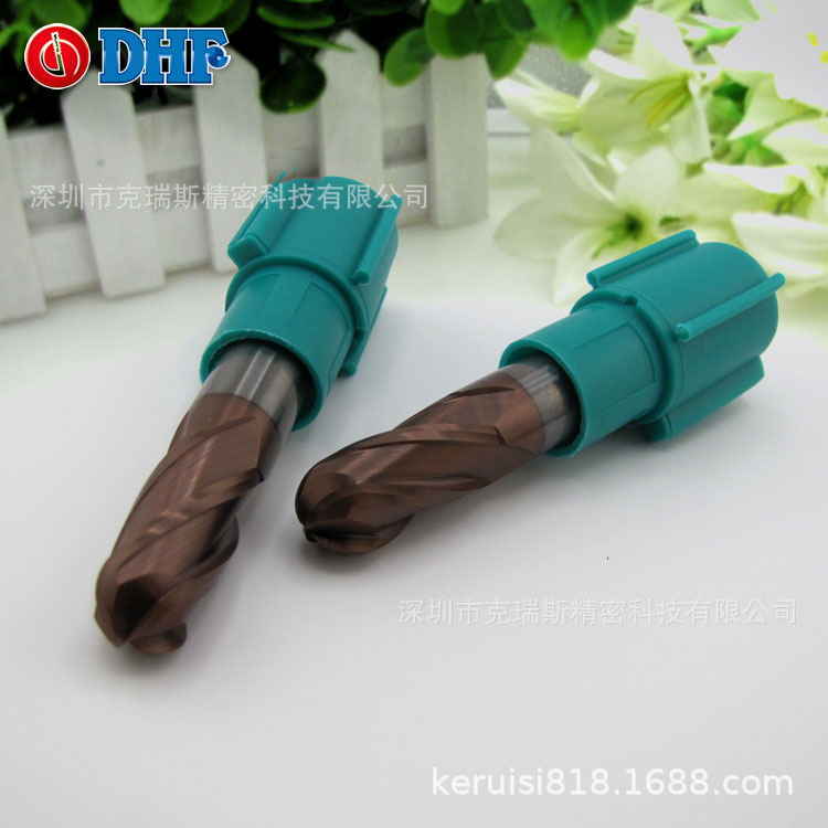 台湾DHF德信发钨钢铣刀 4刃圆头球刀 BTH1204 R6*4T HRC60