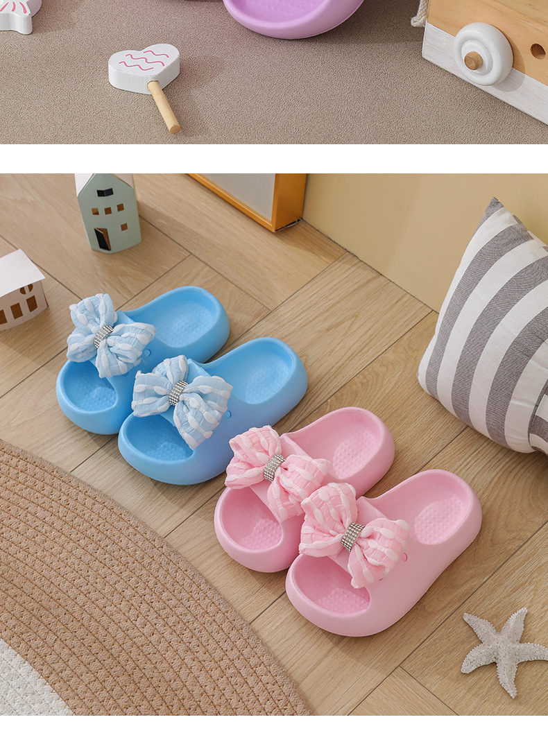 Kinder Damen Sommer süße Schleife Instagram rutschfeste dicke Sohle Indoor Outdoor Wear atmungsaktiv und bequem Koreanisch_voghion.com
