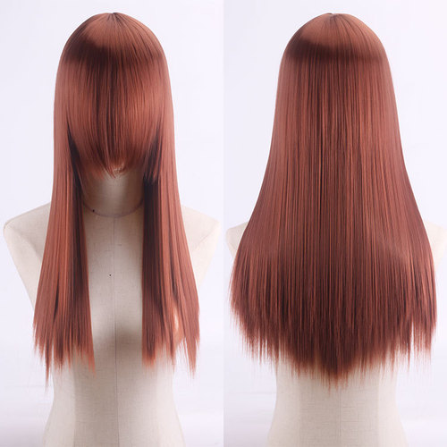Lord Shengda cosplay anime wig high temperature silk rose mesh colorful 60CM thickened long straight hair foreign trade