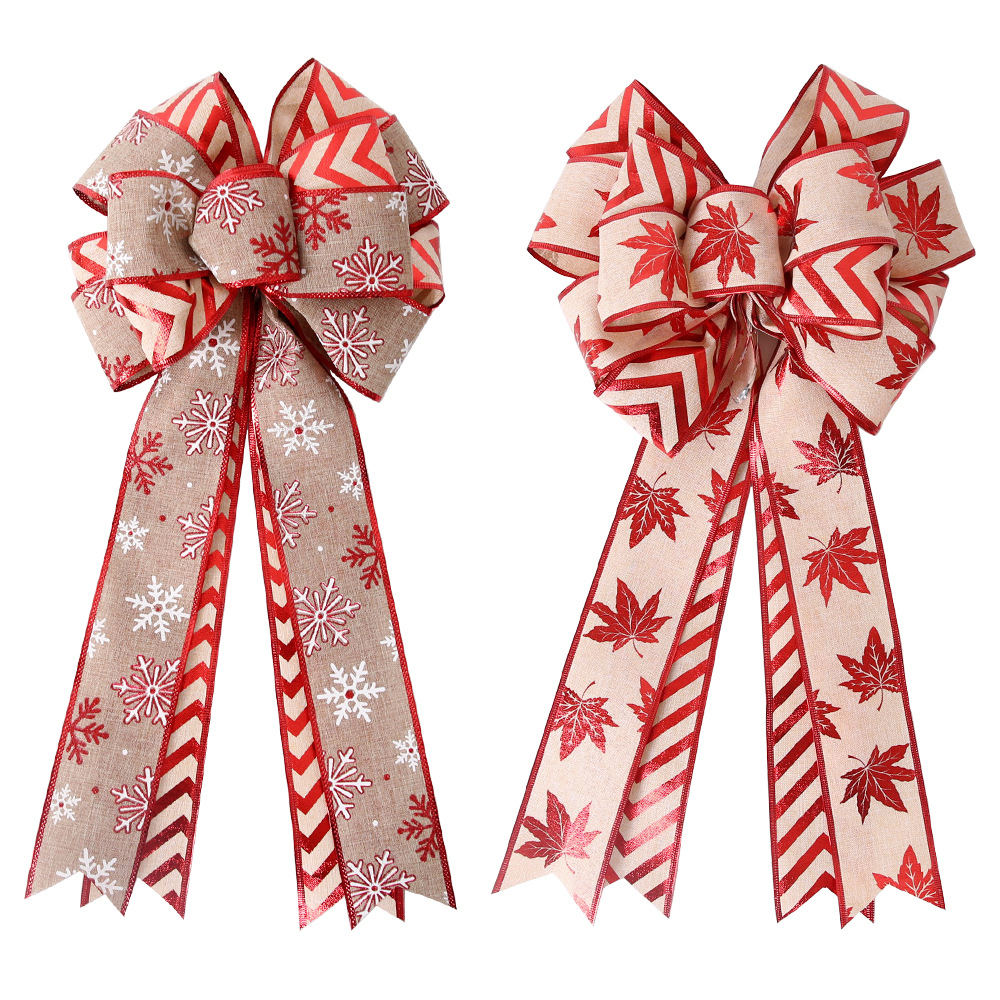 Amazon Double Layer Christmas Bow Ornaments Christmas Tree Decorations Christmas Ornament Linen Large Bow